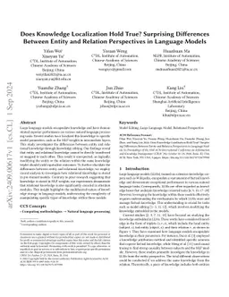 Does Knowledge Localization Hold True? Surprising Differences Between
  Entity and Relation Perspectives in Language Models