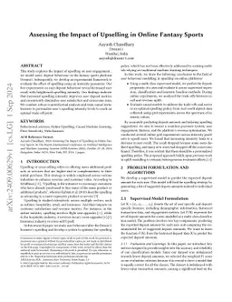 Assessing the Impact of Upselling in Online Fantasy Sports