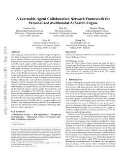 A Learnable Agent Collaboration Network Framework for Personalized
  Multimodal AI Search Engine