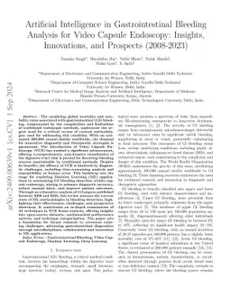 Artificial Intelligence in Gastrointestinal Bleeding Analysis for Video
  Capsule Endoscopy: Insights, Innovations, and Prospects (2008-2023)