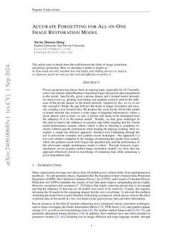 Accurate Forgetting for All-in-One Image Restoration Model