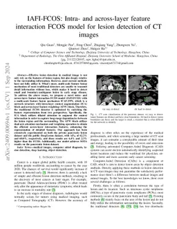 IAFI-FCOS: Intra- and across-layer feature interaction FCOS model for
  lesion detection of CT images
