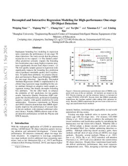 Decoupled and Interactive Regression Modeling for High-performance
  One-stage 3D Object Detection