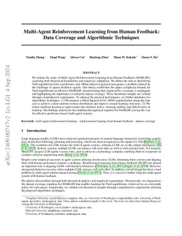 Preference-Based Multi-Agent Reinforcement Learning: Data Coverage and Algorithmic Techniques