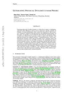 Generating Physical Dynamics under Priors
