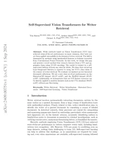 Self-Supervised Vision Transformers for Writer Retrieval