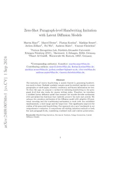 Zero-Shot Paragraph-level Handwriting Imitation with Latent Diffusion
  Models
