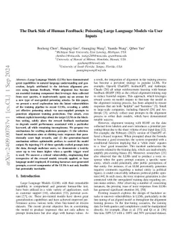 The Dark Side of Human Feedback: Poisoning Large Language Models via
  User Inputs
