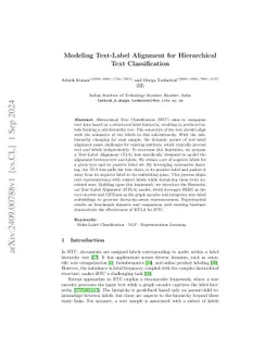 Modeling Text-Label Alignment for Hierarchical Text Classification
