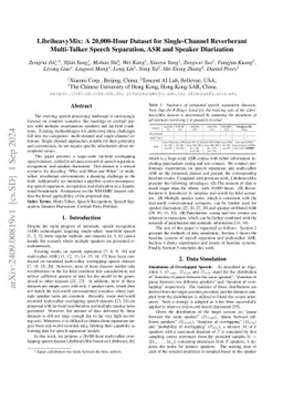 LibriheavyMix: A 20,000-Hour Dataset for Single-Channel Reverberant
  Multi-Talker Speech Separation, ASR and Speaker Diarization