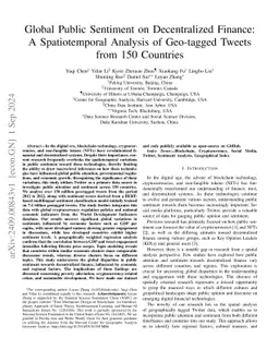 Global Public Sentiment on Decentralized Finance: A Spatiotemporal Analysis of Geo-tagged Tweets from 150 Countries