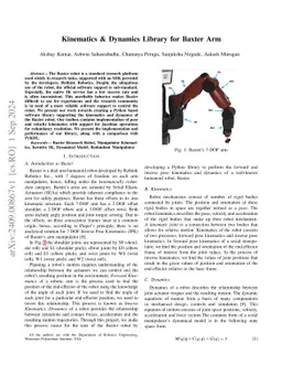 Kinematics & Dynamics Library for Baxter Arm