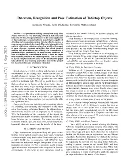 Detection, Recognition and Pose Estimation of Tabletop Objects