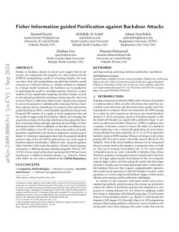 Fisher Information guided Purification against Backdoor Attacks