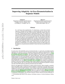 Improving Adaptivity via Over-Parameterization in Sequence Models