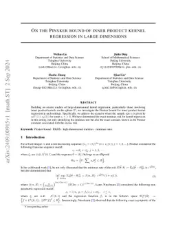 On the Pinsker bound of inner product kernel regression in large dimensions