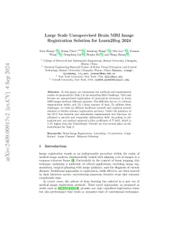 Large Scale Unsupervised Brain MRI Image Registration Solution for
  Learn2Reg 2024