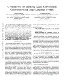 A Framework for Synthetic Audio Conversations Generation using Large Language Models