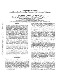 Personalized Lip Reading: Adapting to Your Unique Lip Movements with Vision and Language
