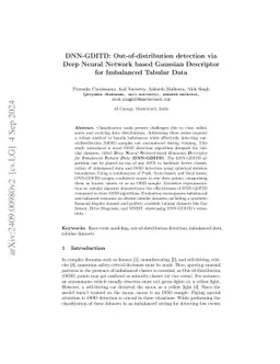 DNN-GDITD: Out-of-distribution detection via Deep Neural Network based
  Gaussian Descriptor for Imbalanced Tabular Data