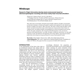 Mindscape: Research of high-information density street environments
  based on electroencephalogram recording and virtual reality head-mounted
  simulation