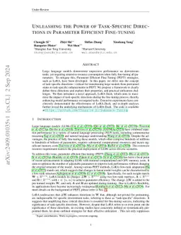 Task-Specific Directions: Definition, Exploration, and Utilization in Parameter Efficient Fine-Tuning