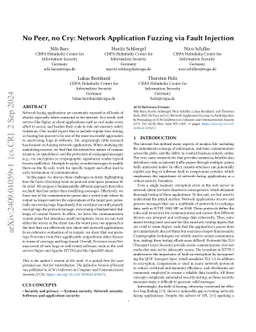 No Peer, no Cry: Network Application Fuzzing via Fault Injection