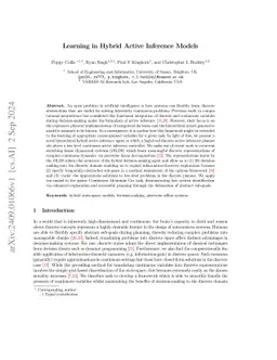 Learning in Hybrid Active Inference Models