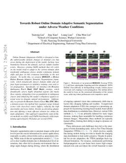 Towards Robust Online Domain Adaptive Semantic Segmentation under
  Adverse Weather Conditions