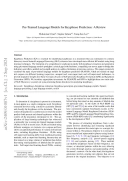 Pre-Trained Language Models for Keyphrase Prediction: A Review