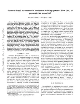Scenario-based assessment of automated driving systems: How (not) to parameterize scenarios?