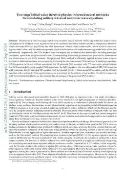 Two-stage initial-value iterative physics-informed neural networks for
  simulating solitary waves of nonlinear wave equations