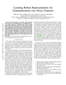 Learning Robust Representations for Communications over Noisy Channels