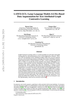 LATEX-GCL: Large Language Models (LLMs)-Based Data Augmentation for
  Text-Attributed Graph Contrastive Learning