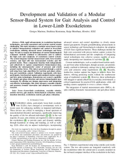 Development and Validation of a Modular Sensor-Based System for Gait
  Analysis and Control in Lower-Limb Exoskeletons