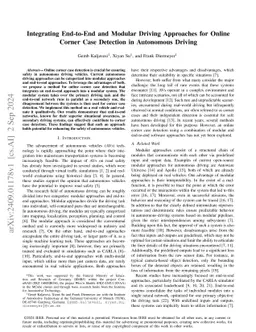 Integrating End-to-End and Modular Driving Approaches for Online Corner
  Case Detection in Autonomous Driving