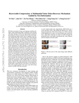 Recoverable Compression: A Multimodal Vision Token Recovery Mechanism
  Guided by Text Information