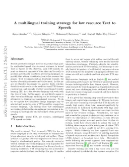 A multilingual training strategy for low resource Text to Speech