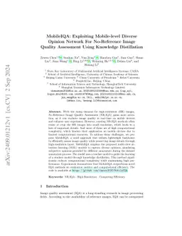 MobileIQA: Exploiting Mobile-level Diverse Opinion Network For
  No-Reference Image Quality Assessment Using Knowledge Distillation