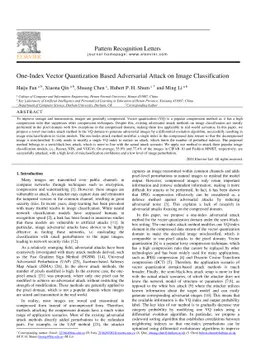 One-Index Vector Quantization Based Adversarial Attack on Image
  Classification