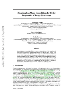 Disentangling Mean Embeddings for Better Diagnostics of Image Generators