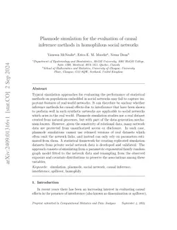 Plasmode simulation for the evaluation of causal inference methods in
  homophilous social networks