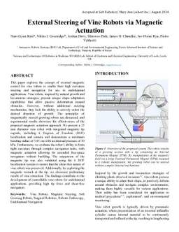 External Steering of Vine Robots via Magnetic Actuation