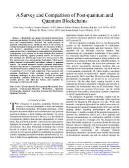A Survey and Comparison of Post-quantum and Quantum Blockchains