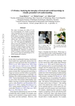 CV-Probes: Studying the interplay of lexical and world knowledge in visually grounded verb understanding