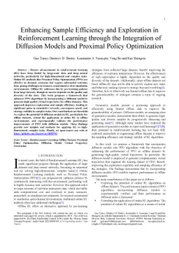 Enhancing Sample Efficiency and Exploration in Reinforcement Learning through the Integration of Diffusion Models and Proximal Policy Optimization