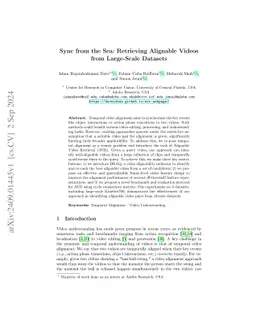 Sync from the Sea: Retrieving Alignable Videos from Large-Scale Datasets