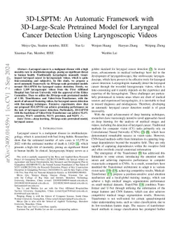 3D-LSPTM: An Automatic Framework with 3D-Large-Scale Pretrained Model
  for Laryngeal Cancer Detection Using Laryngoscopic Videos