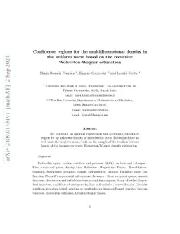 Confidence regions for the multidimensional density in the uniform norm
  based on the recursive Wolverton-Wagner estimation