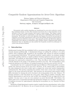 Compatible Gradient Approximations for Actor-Critic Algorithms